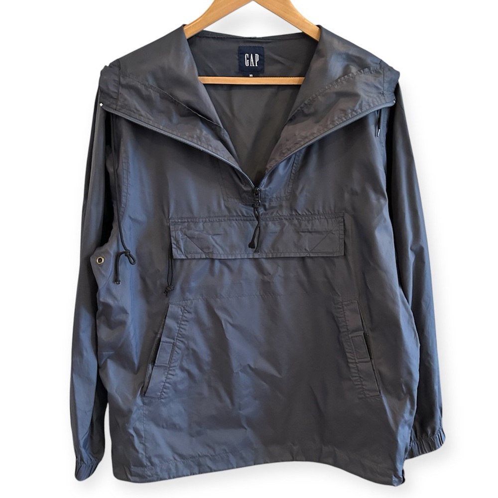 Gap Quarter Zip Hooded Rain Jacket EUC
